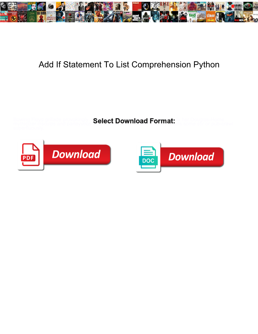 Add If Statement to List Comprehension Python