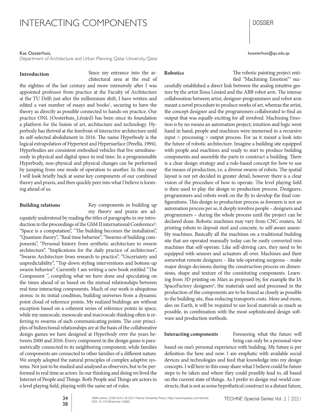 Interacting Components Dossier