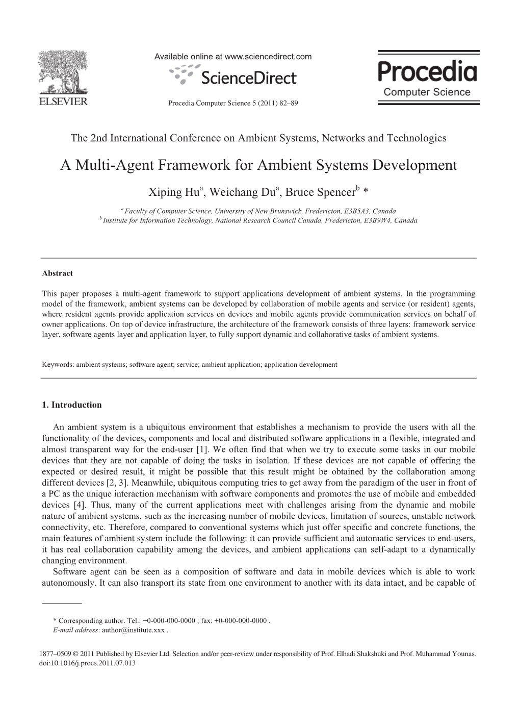 A Multi-Agent Framework for Ambient Systems Development