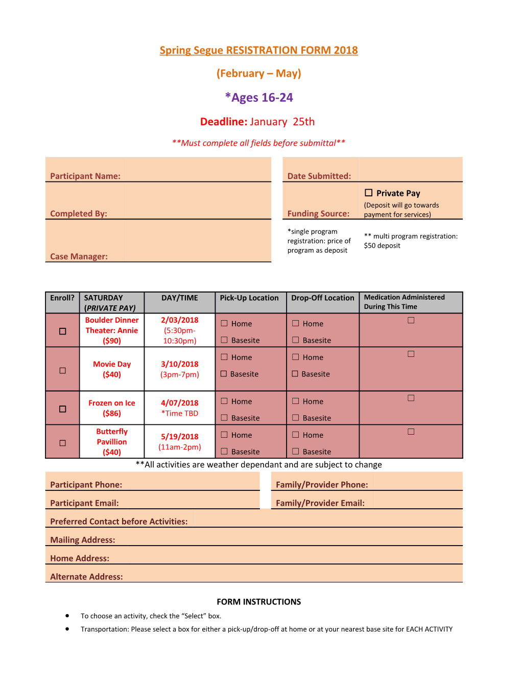 Springsegueresistration FORM 2018