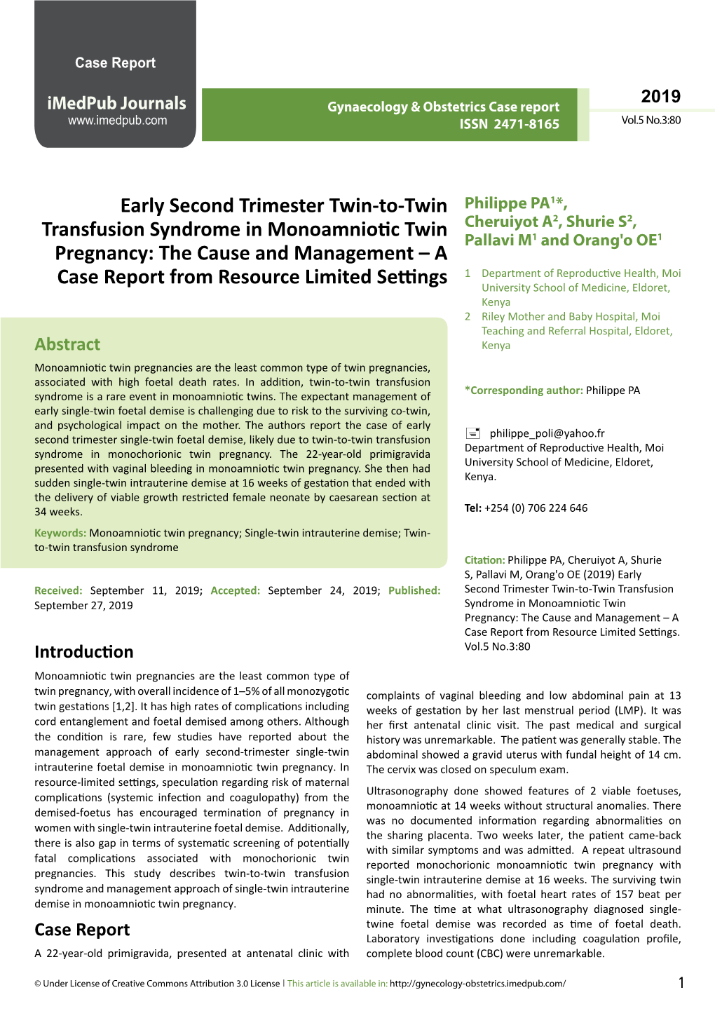 Early Second Trimester Twin-To-Twin Transfusion Syndrome In