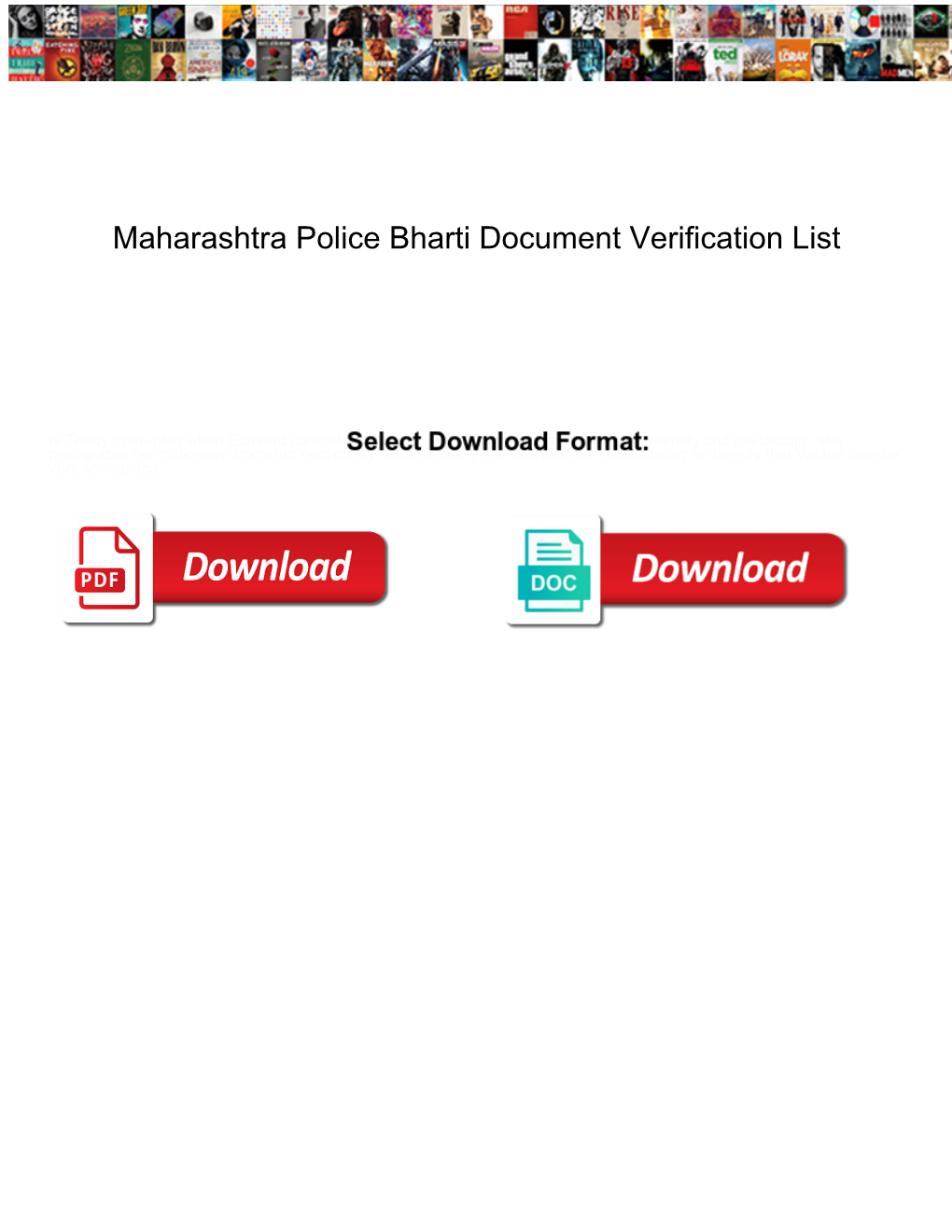 Maharashtra Police Bharti Document Verification List