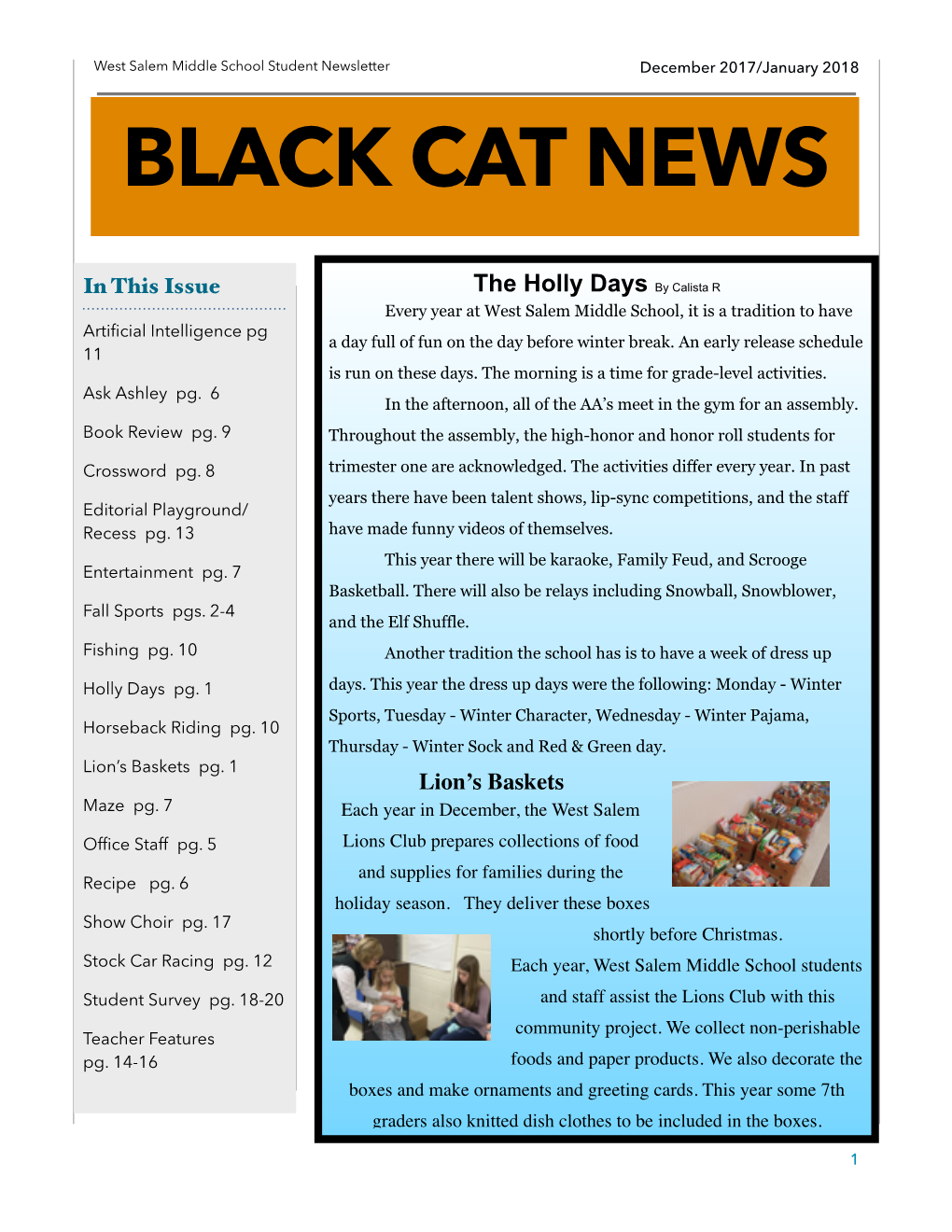 Student Newsletter Dec/Jan