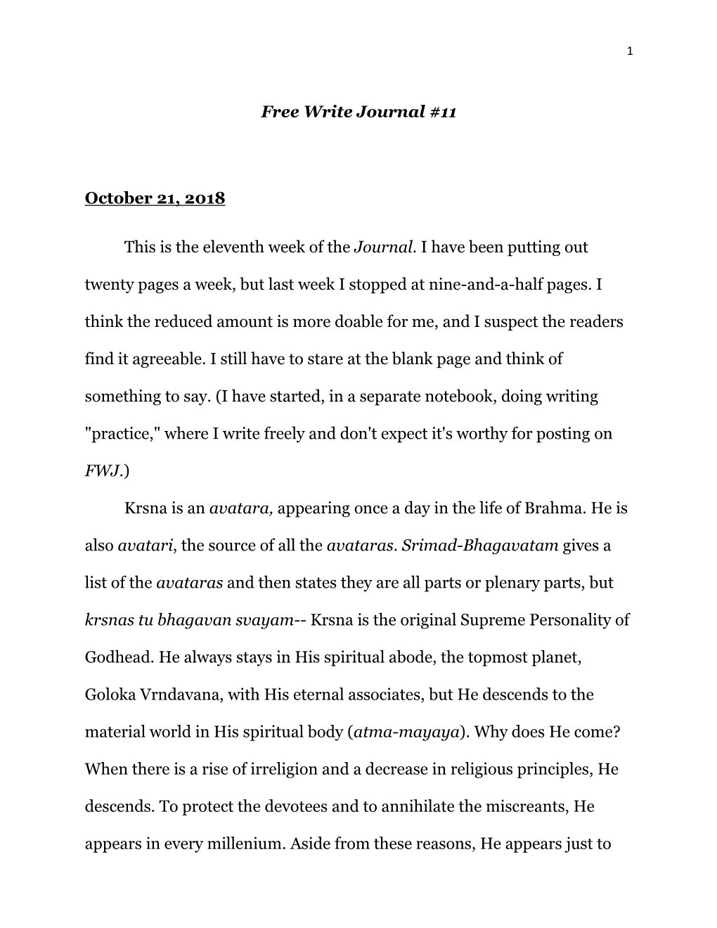 Free Write Journal 11