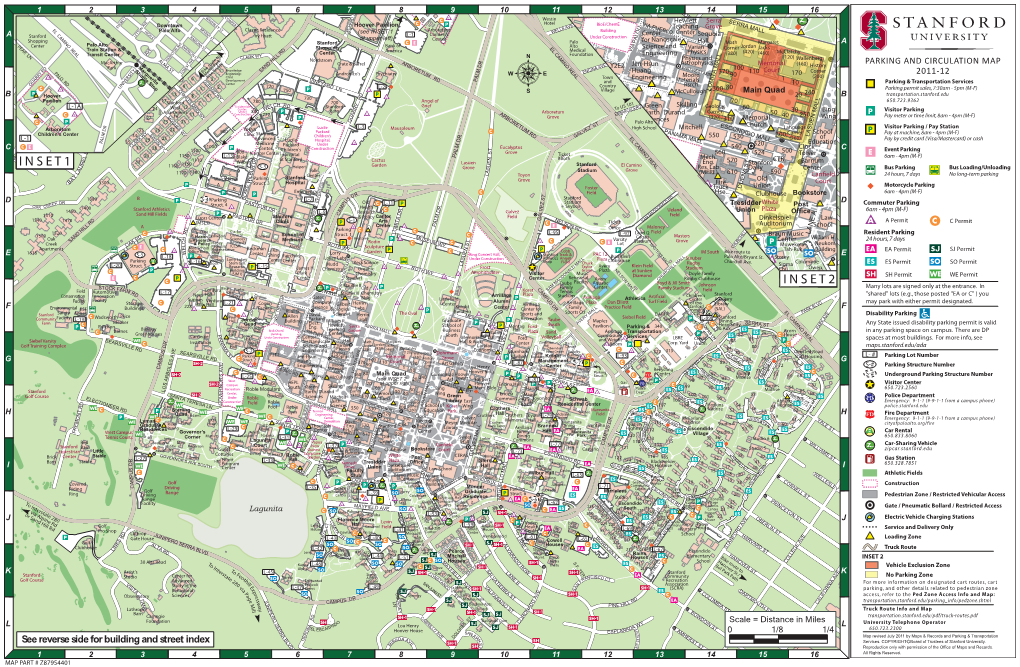 Stanford University Parking and Circulation Map 2011-12