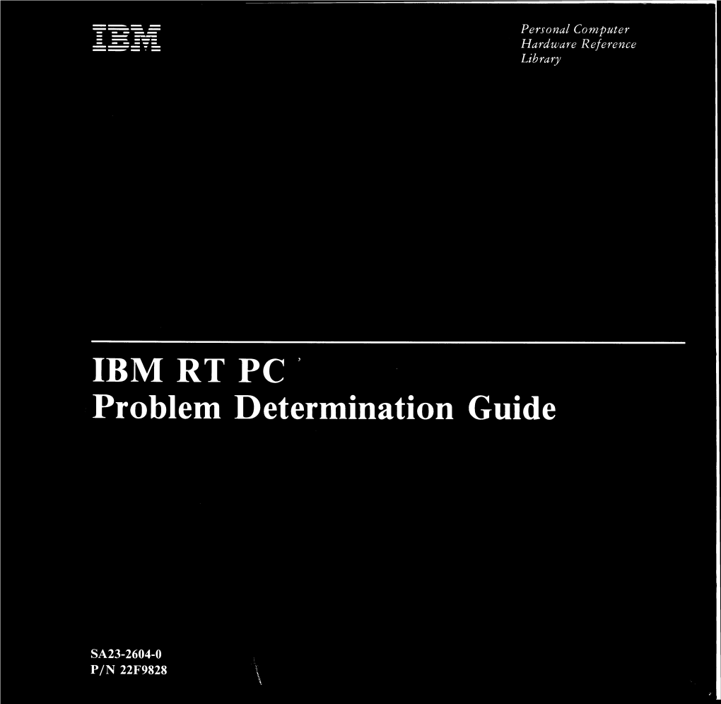 IBM RT PC Problem Determination Guide