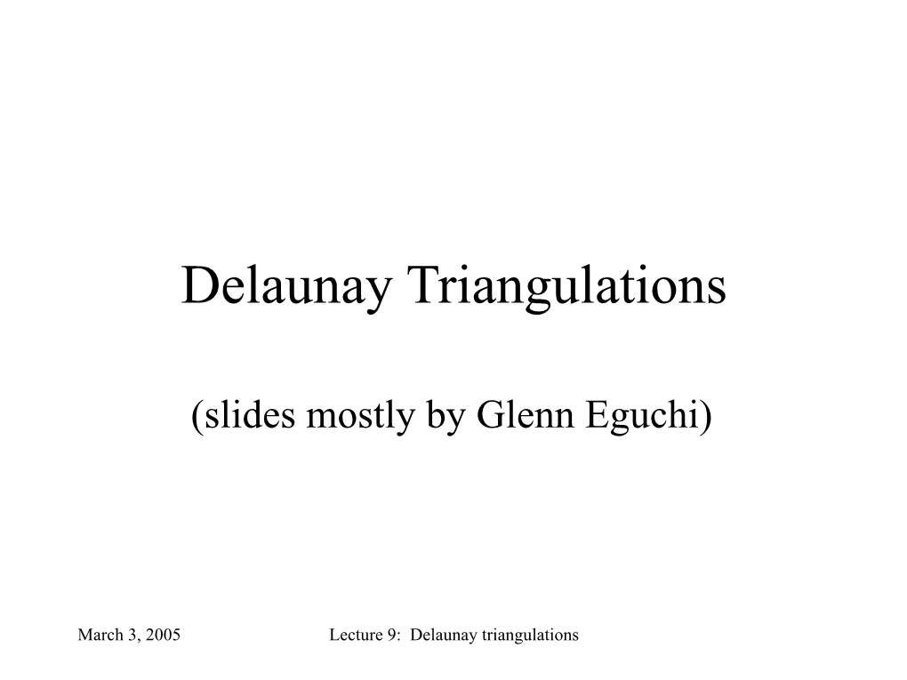 Delaunay Triangulations