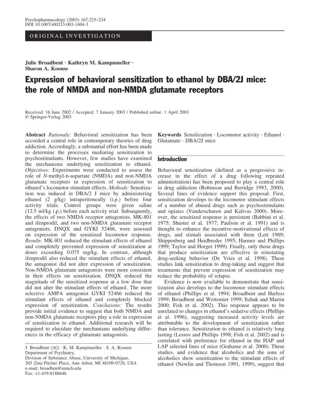 The Role of NMDA and Non-NMDA Glutamate Receptors