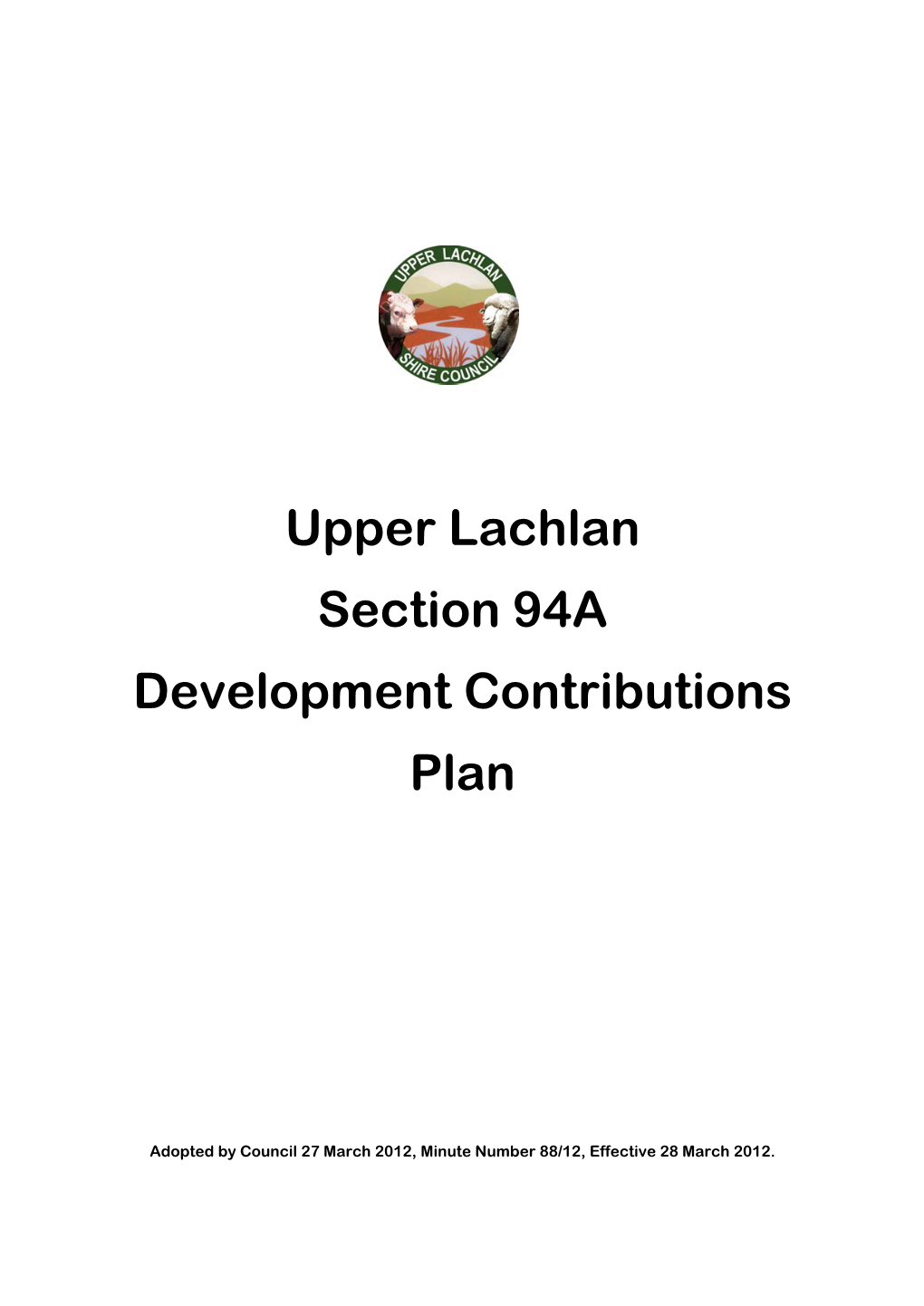 Upper Lachlan Section 94A Development Contributions Plan