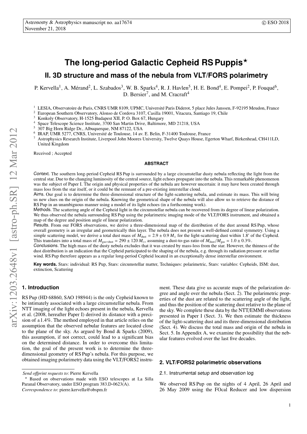 The Long-Period Galactic Cepheid RS Puppis-II. 3D Structure and Mass Of