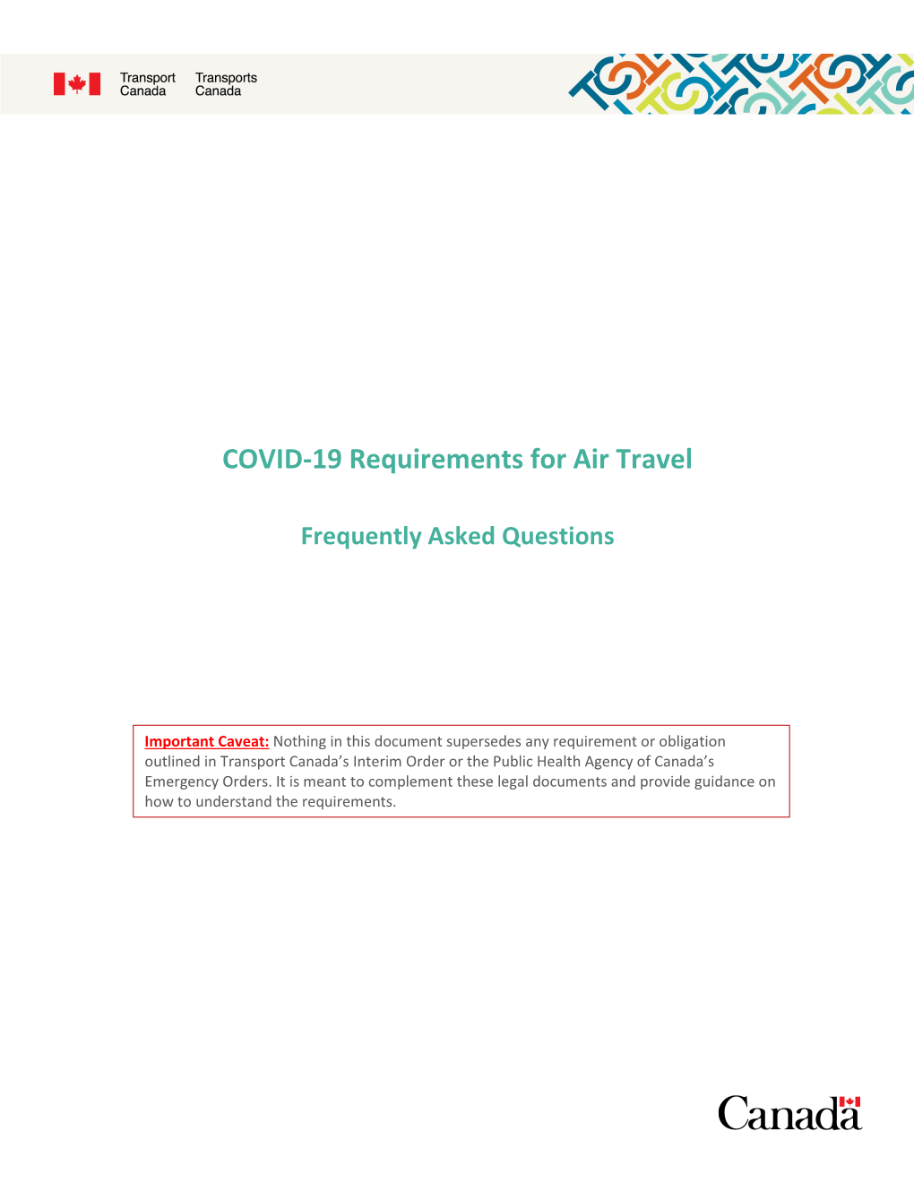 COVID-19 Requirements for Air Travel