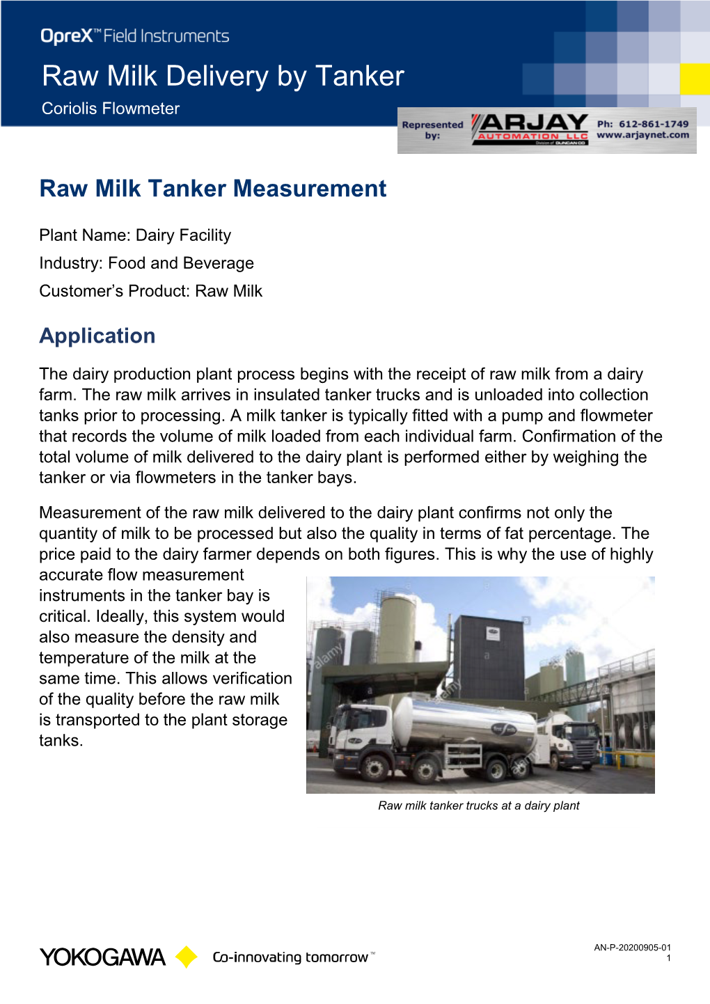 Raw Milk Delivery by Tanker Coriolis Flowmeter