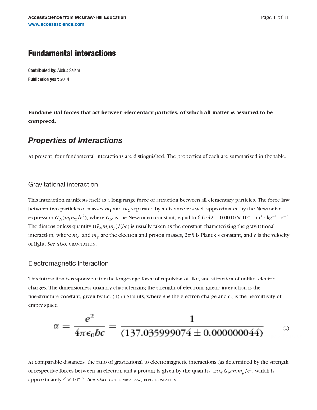 Fundamental Interactions