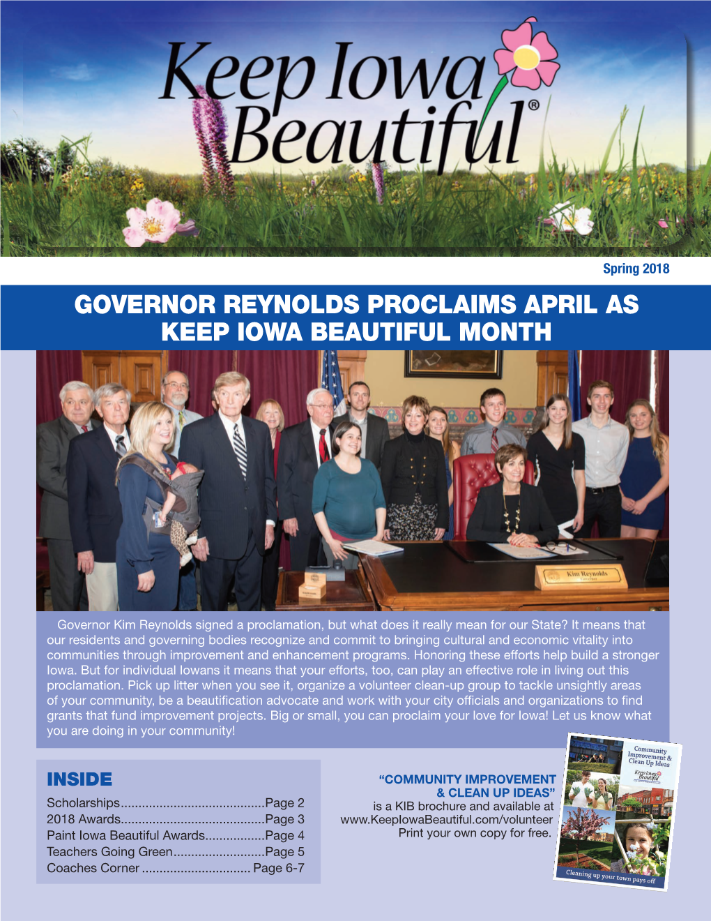 Governor Reynolds Proclaims April As Keep Iowa Beautiful Month