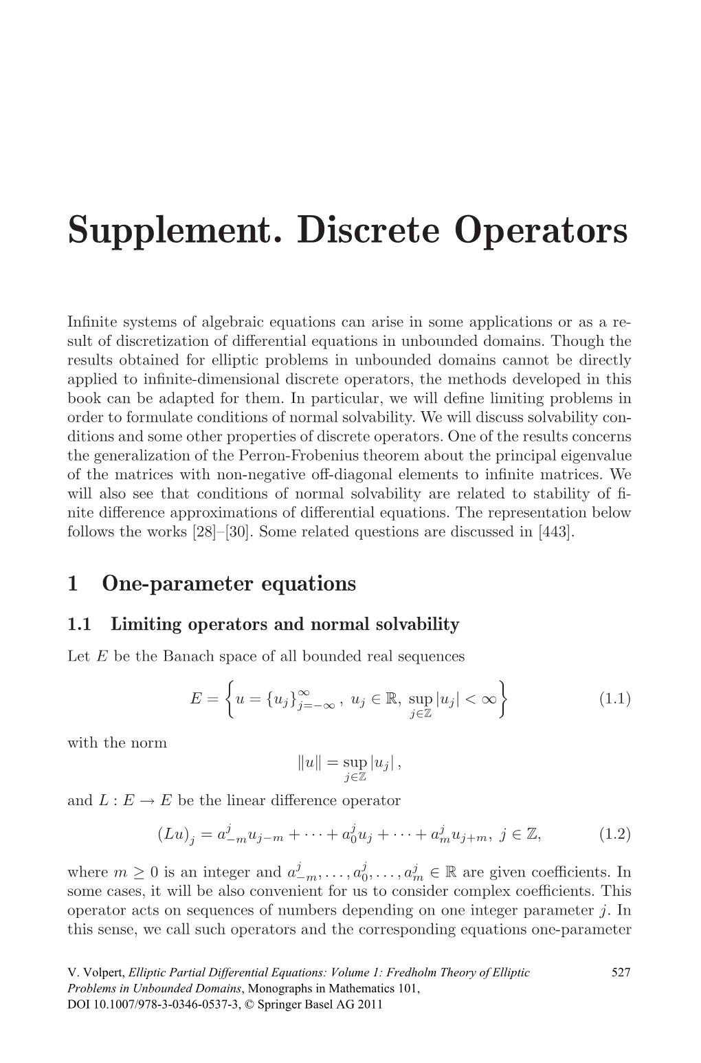 Supplement. Discrete Operators