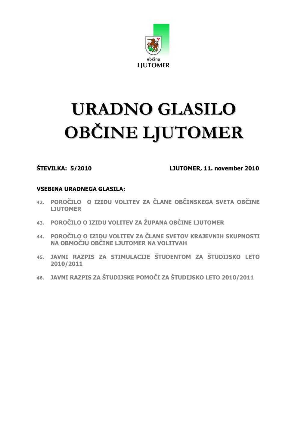 URADNO GLASILO OBČINE LJUTOMER Št