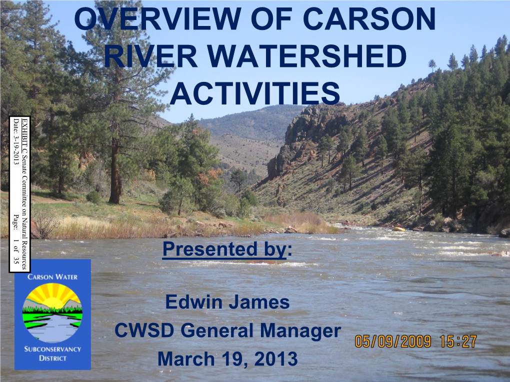 Overview of Carson River Watershed Activities