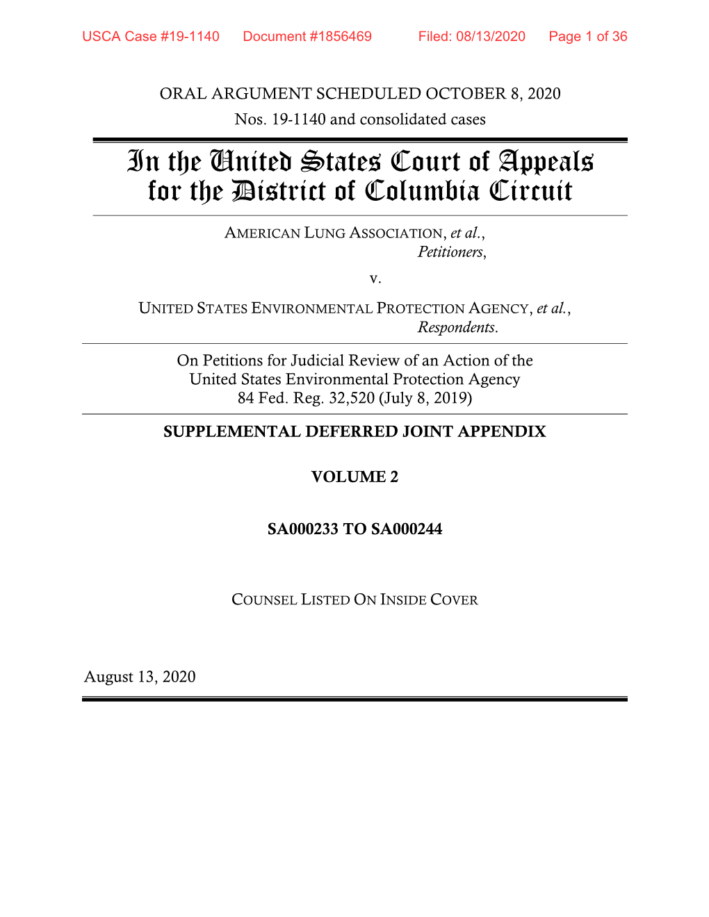 In the United States Court of Appeals for the District of Columbia Circuit