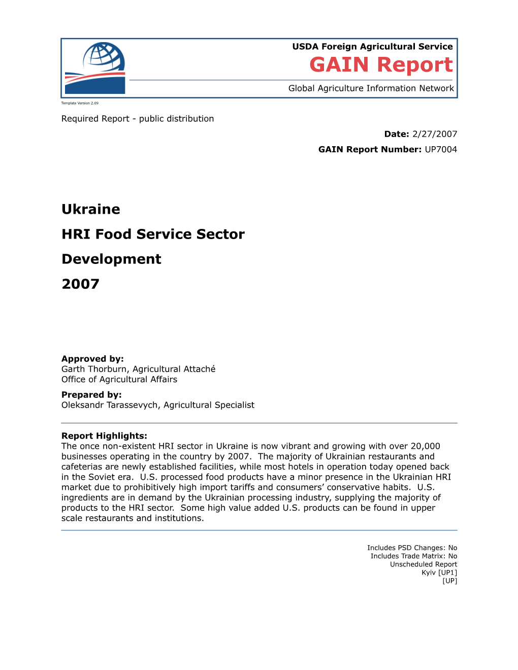 Required Report - Public Distribution s73