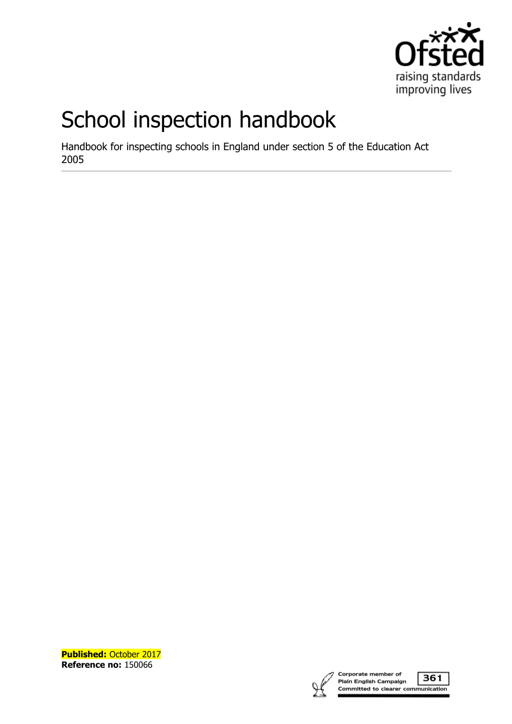 School Inspection Handbook: Section 5