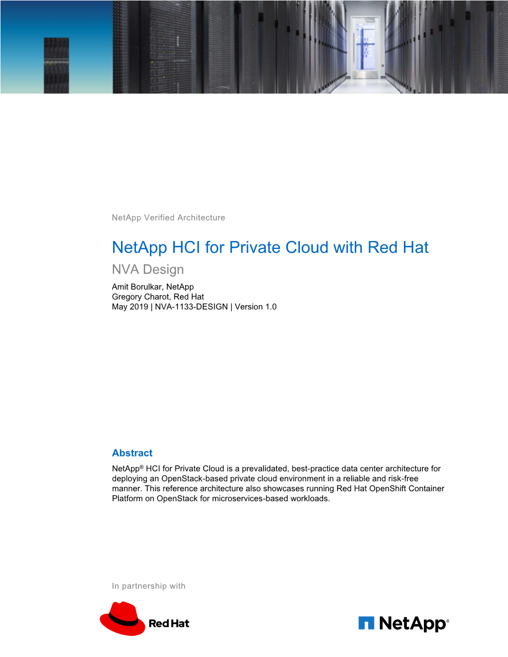 NVA-1133-DESIGN: Netapp HCI for Private Cloud with Red