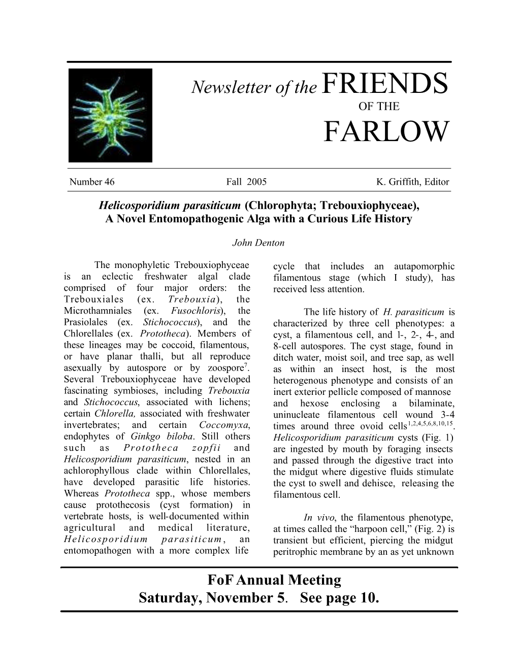 FOF Newsletter Fall 2005