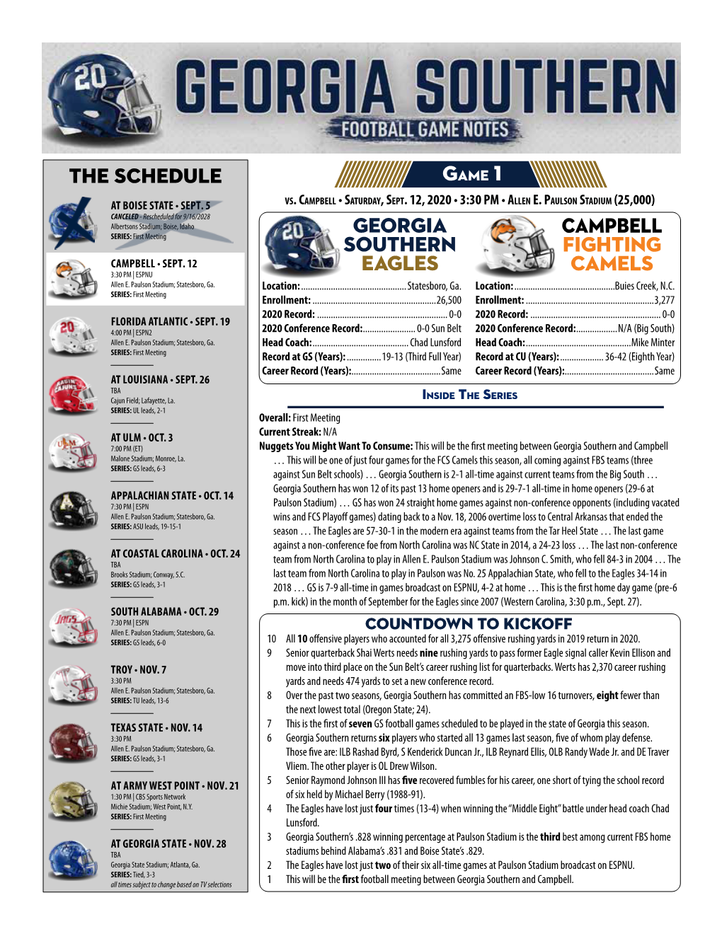 GEORGIA SOUTHERN EAGLES CAMPBELL Fighting CAMELS