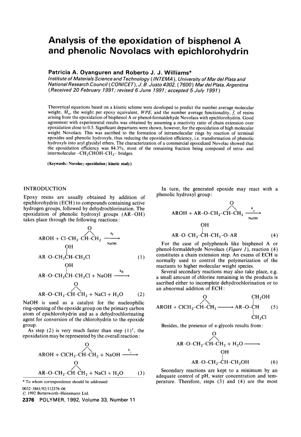 Analysis of the Epoxidation of Bisphenol a and Phenolic Novolacs with Epichlorohydrin