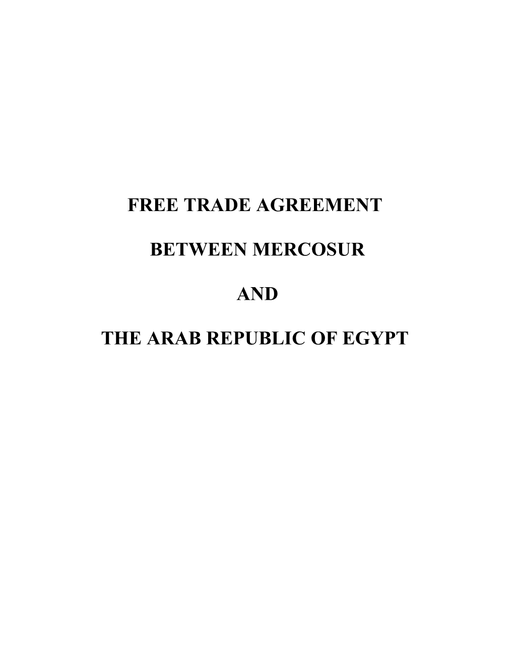 Free Trade Agreement s1