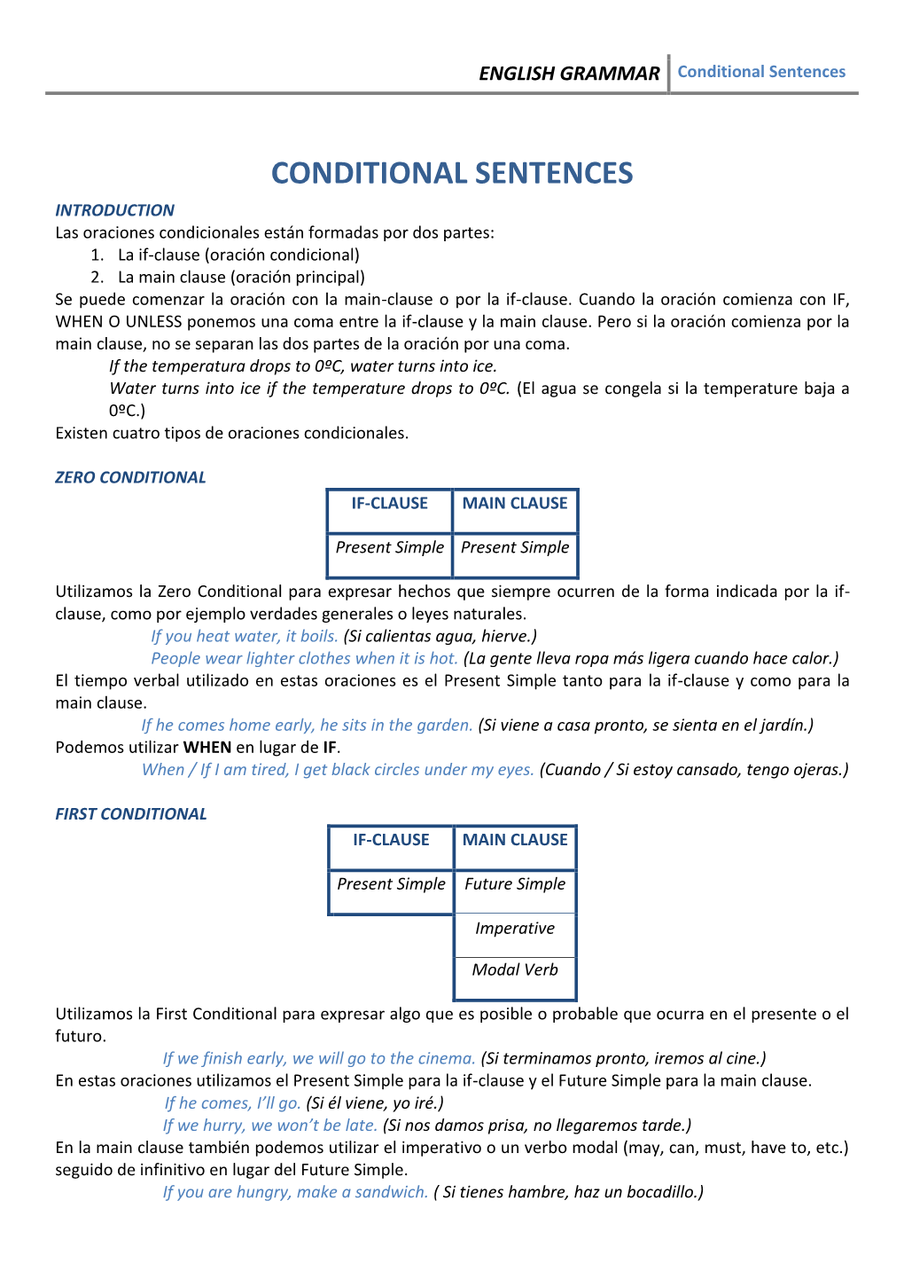 Conditional Sentences