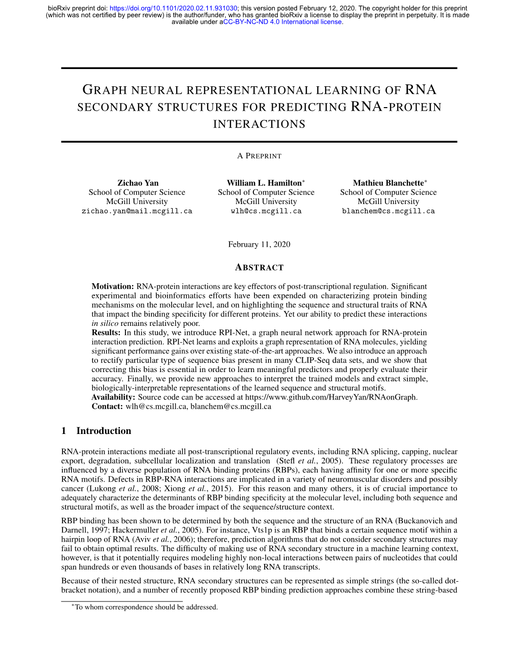 Graph Neural Representational Learning of Rna Secondary Structures for Predicting Rna-Protein Interactions