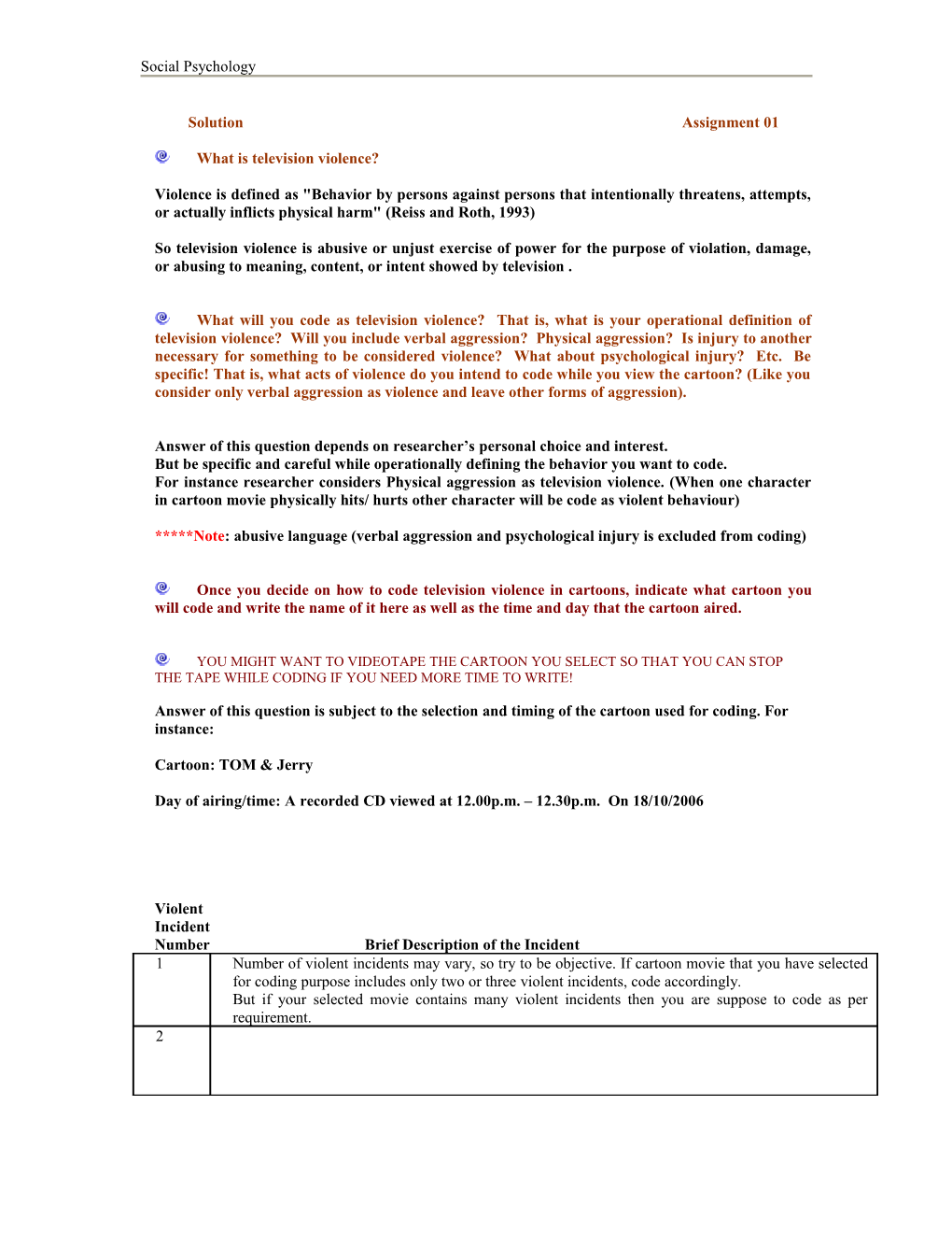 Solution Assignment 01