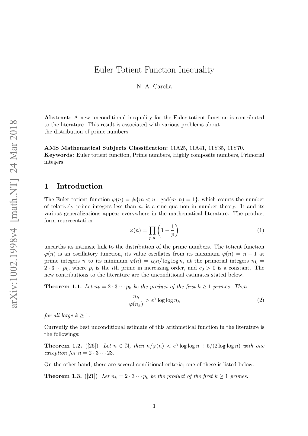 A Totient Function Inequality