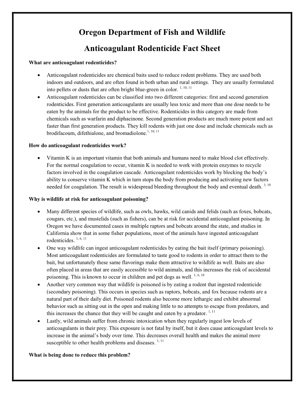 Oregon Department of Fish and Wildlife Anticoagulant Rodenticide Fact Sheet