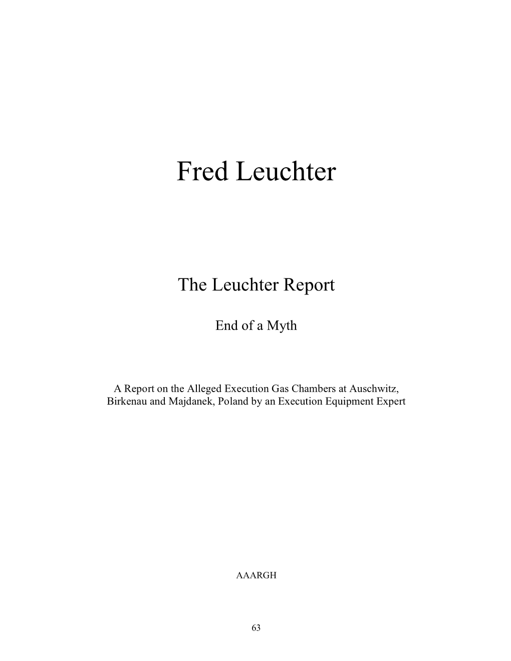 The Leuchter Report