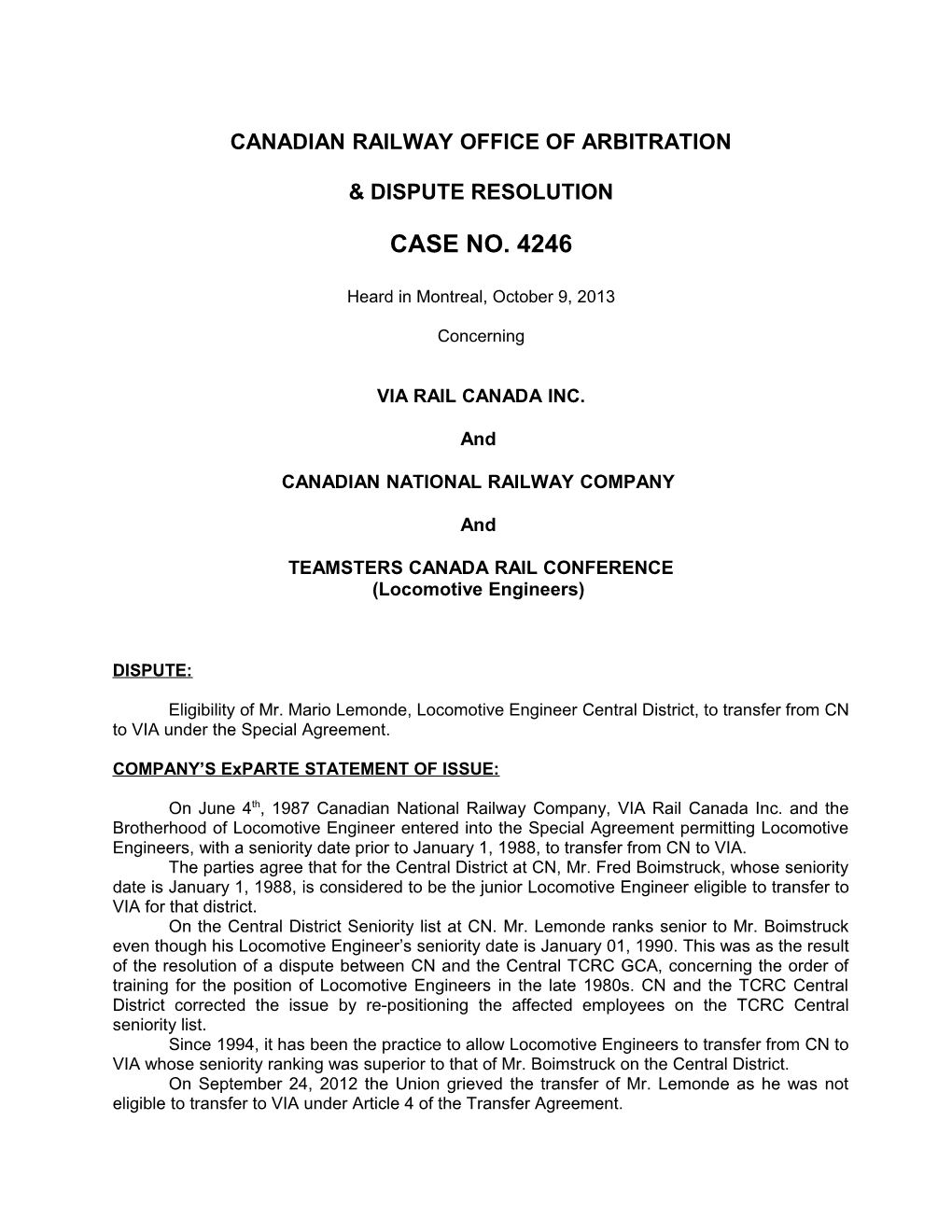 Canadian Railway Office of Arbitration