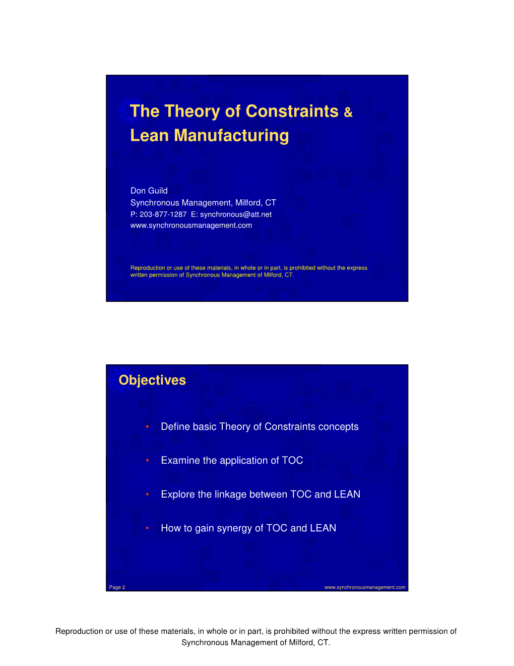 The Theory of Constraints & Lean Manufacturing