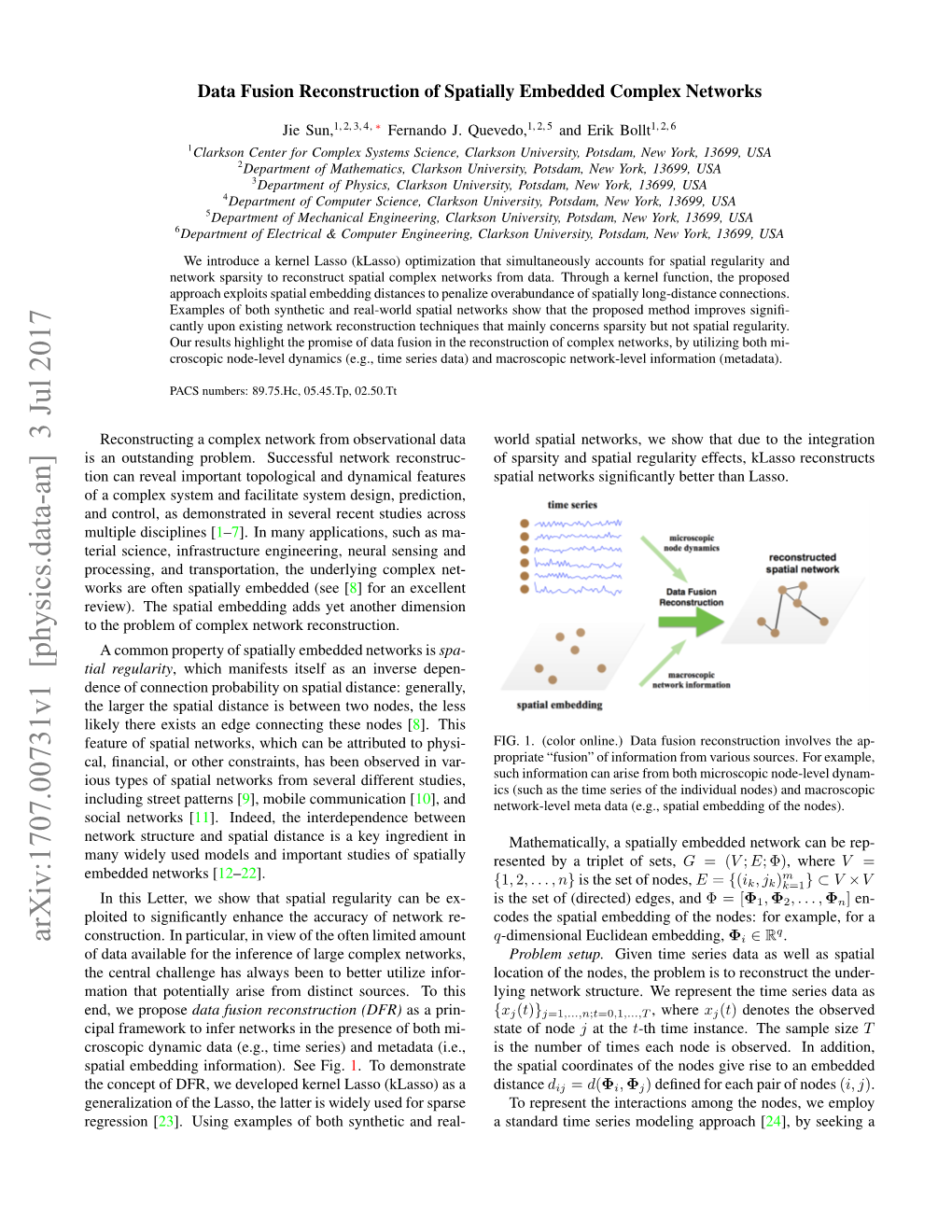 Data Fusion Reconstruction of Spatially Embedded Complex Networks