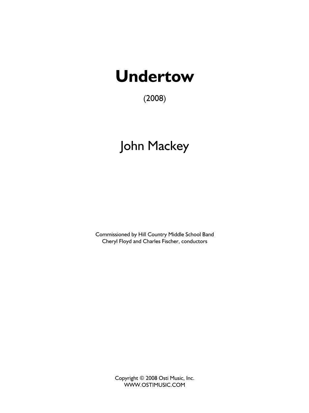 Undertow-Score Only 3-23
