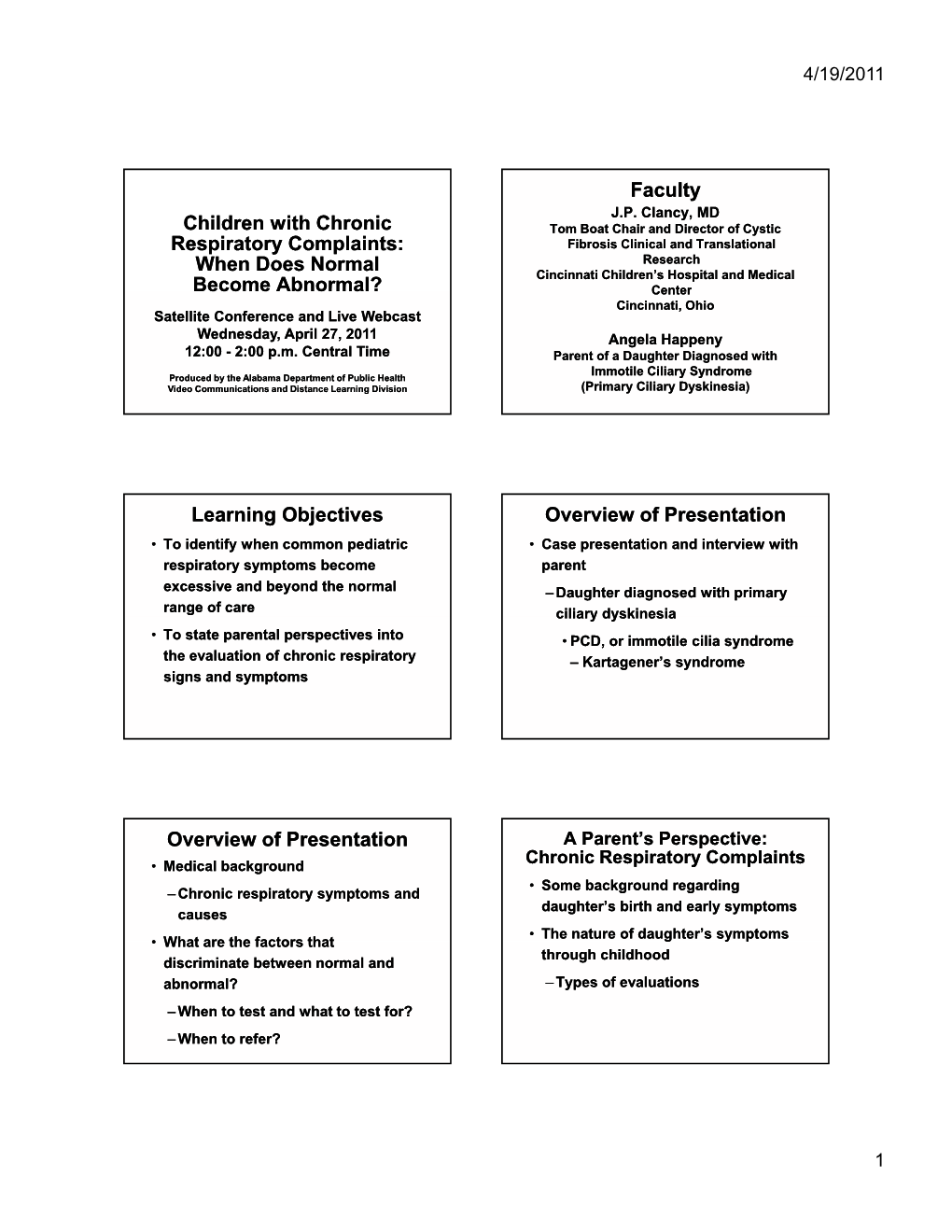 Children with Chronic Respiratory Complaints