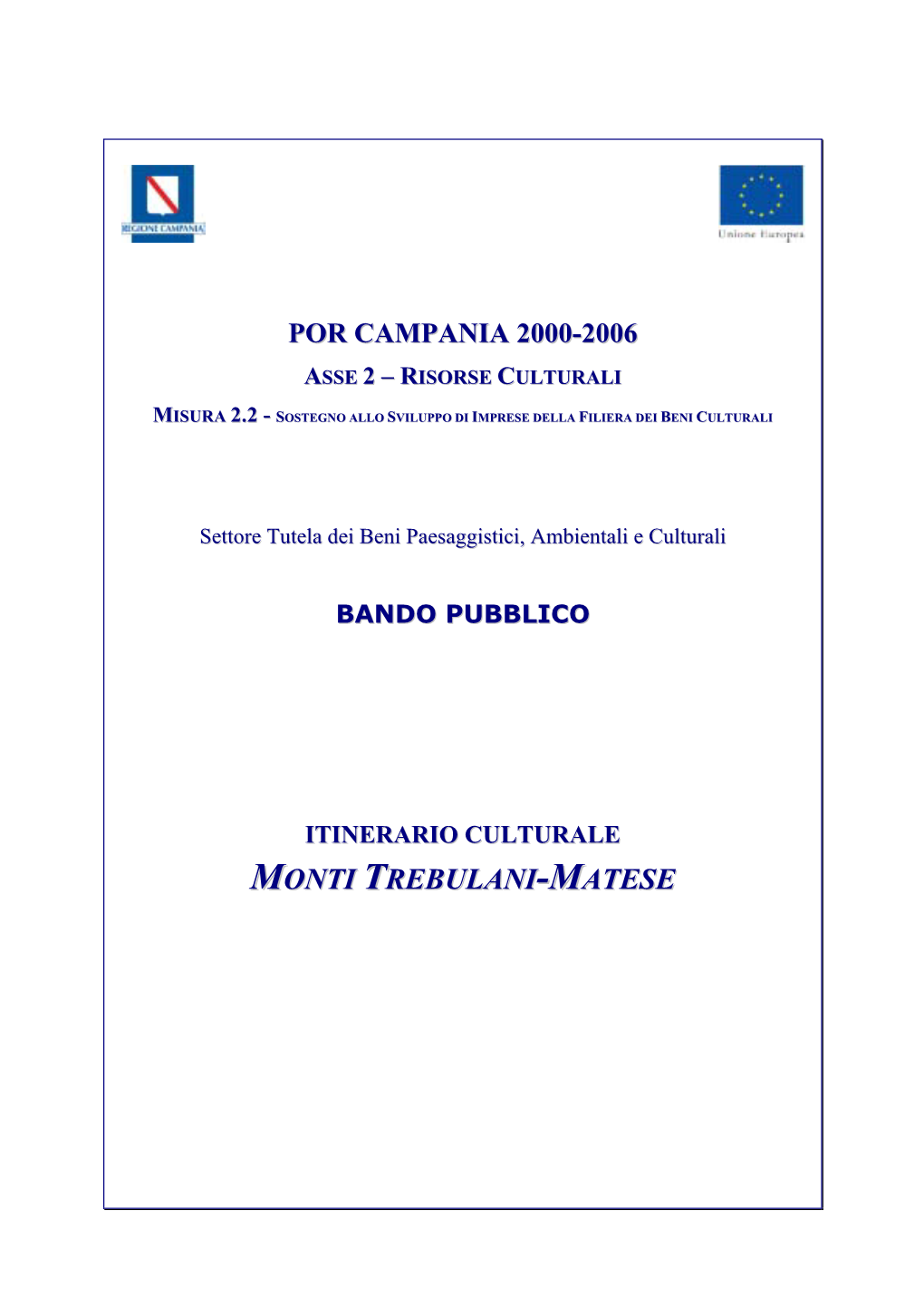 Monti Trebulani-Matese P.O.R