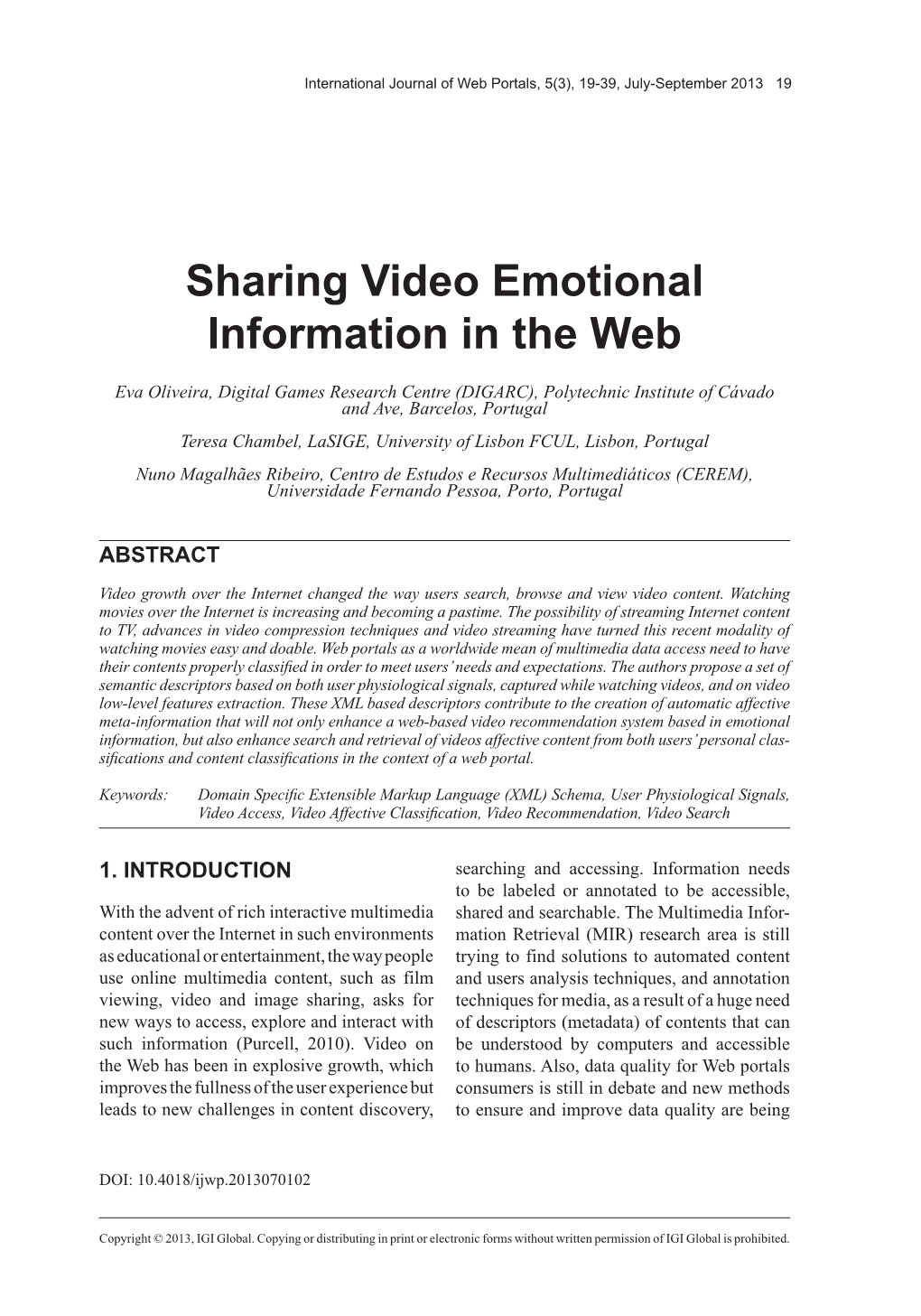 Sharing Video Emotional Information in the Web