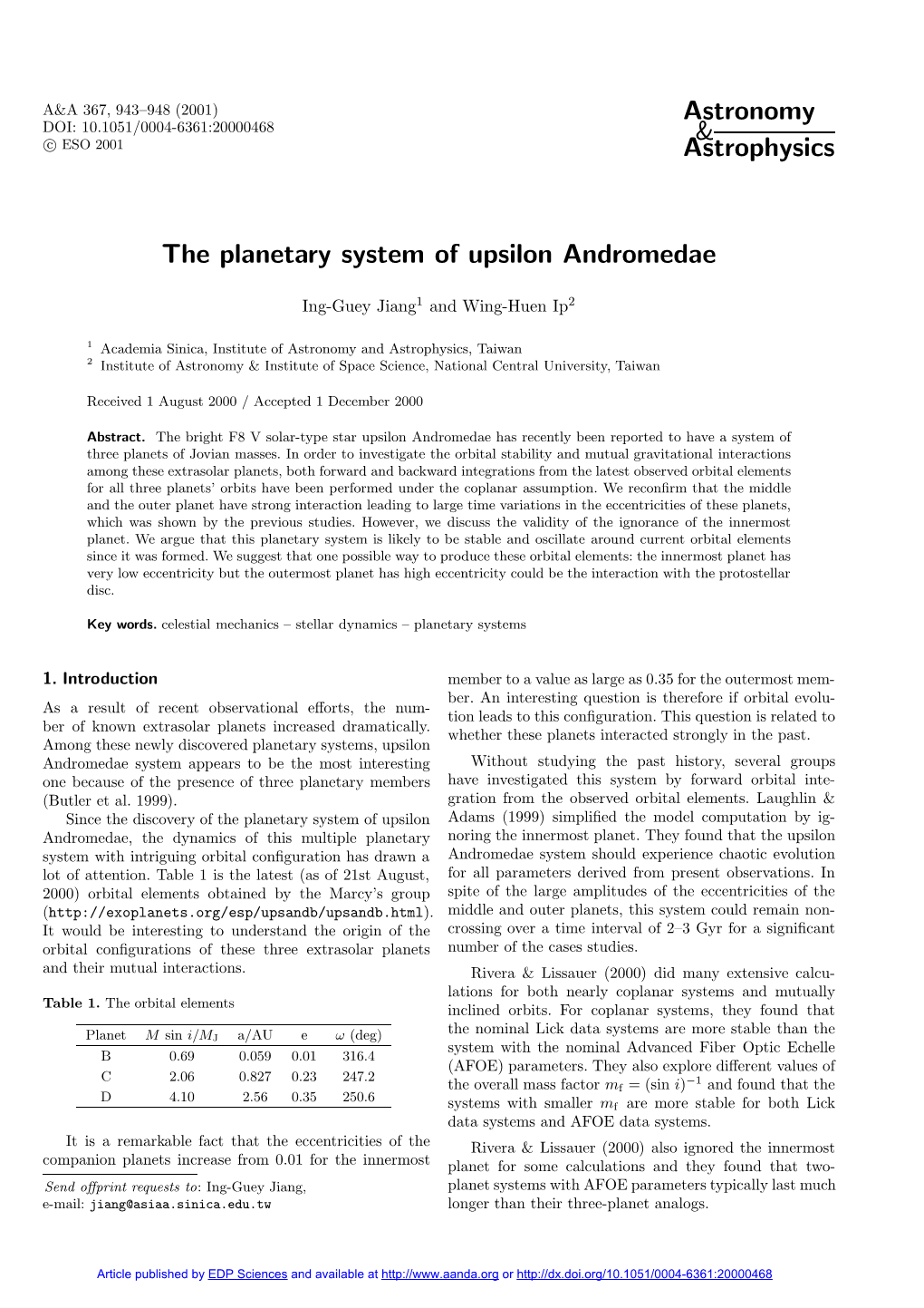The Planetary System of Upsilon Andromedae