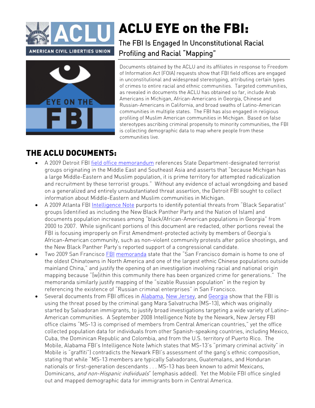 The FBI Is Engaged in Unconstitutional Racial Profiling and Racial “Mapping”