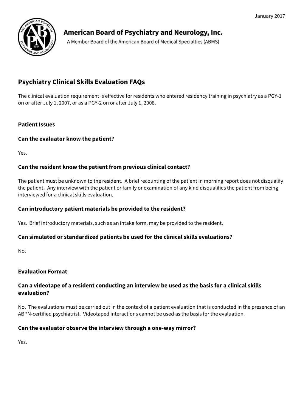 Psychiatry Clinical Skills Evaluation Faqs