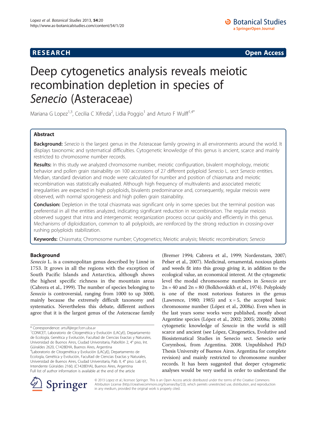 Deep Cytogenetics Analysis Reveals Meiotic