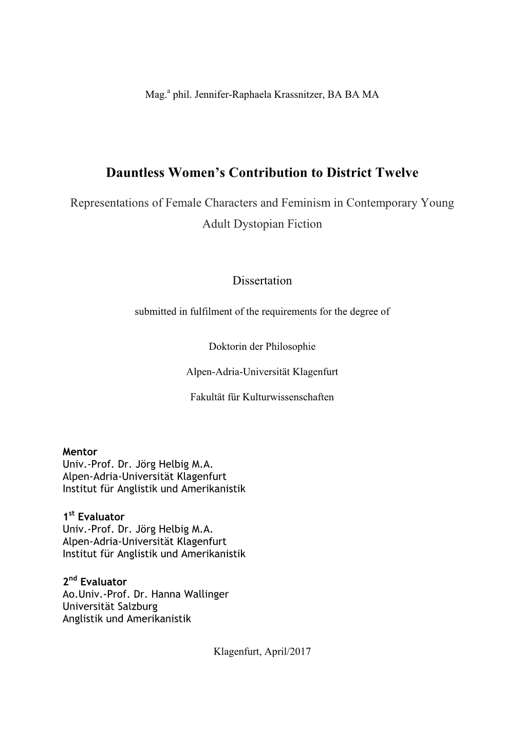 Dauntless Women's Contribution to District Twelve