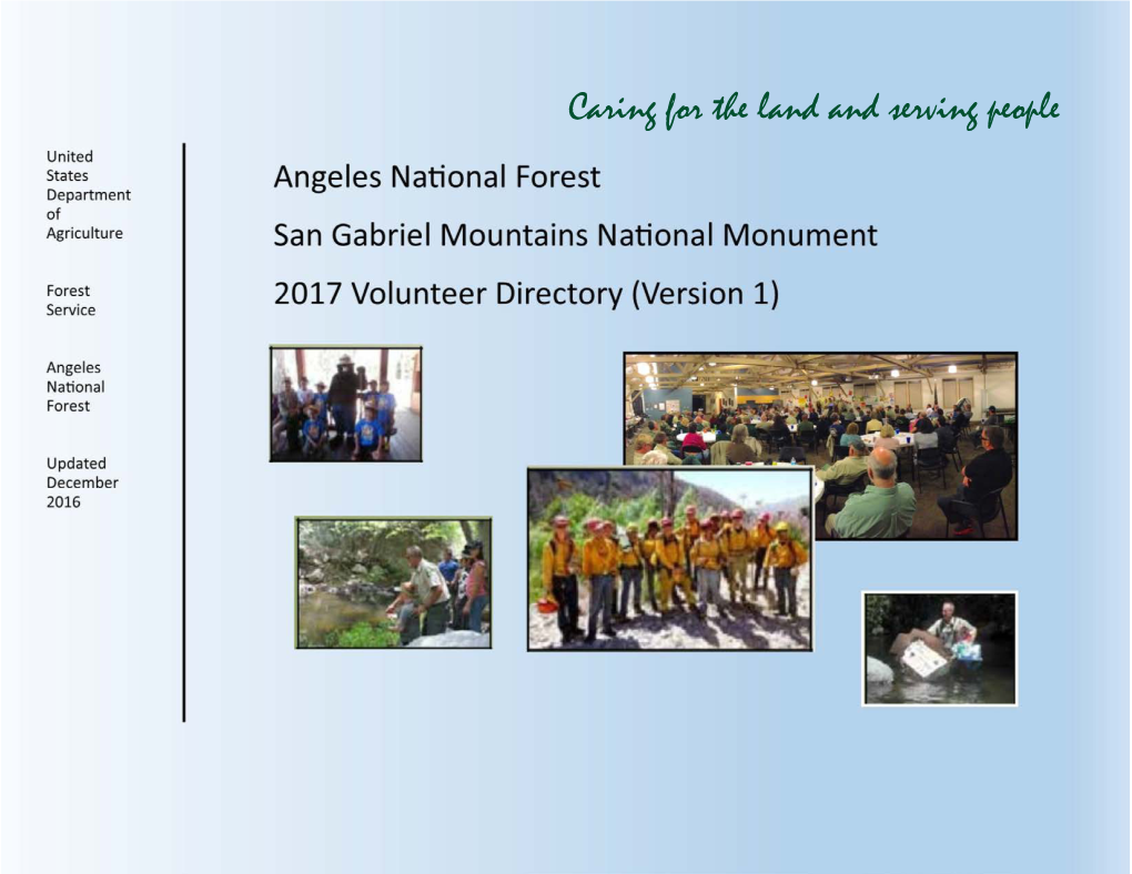 Angeles National Forest Volunteer Directory