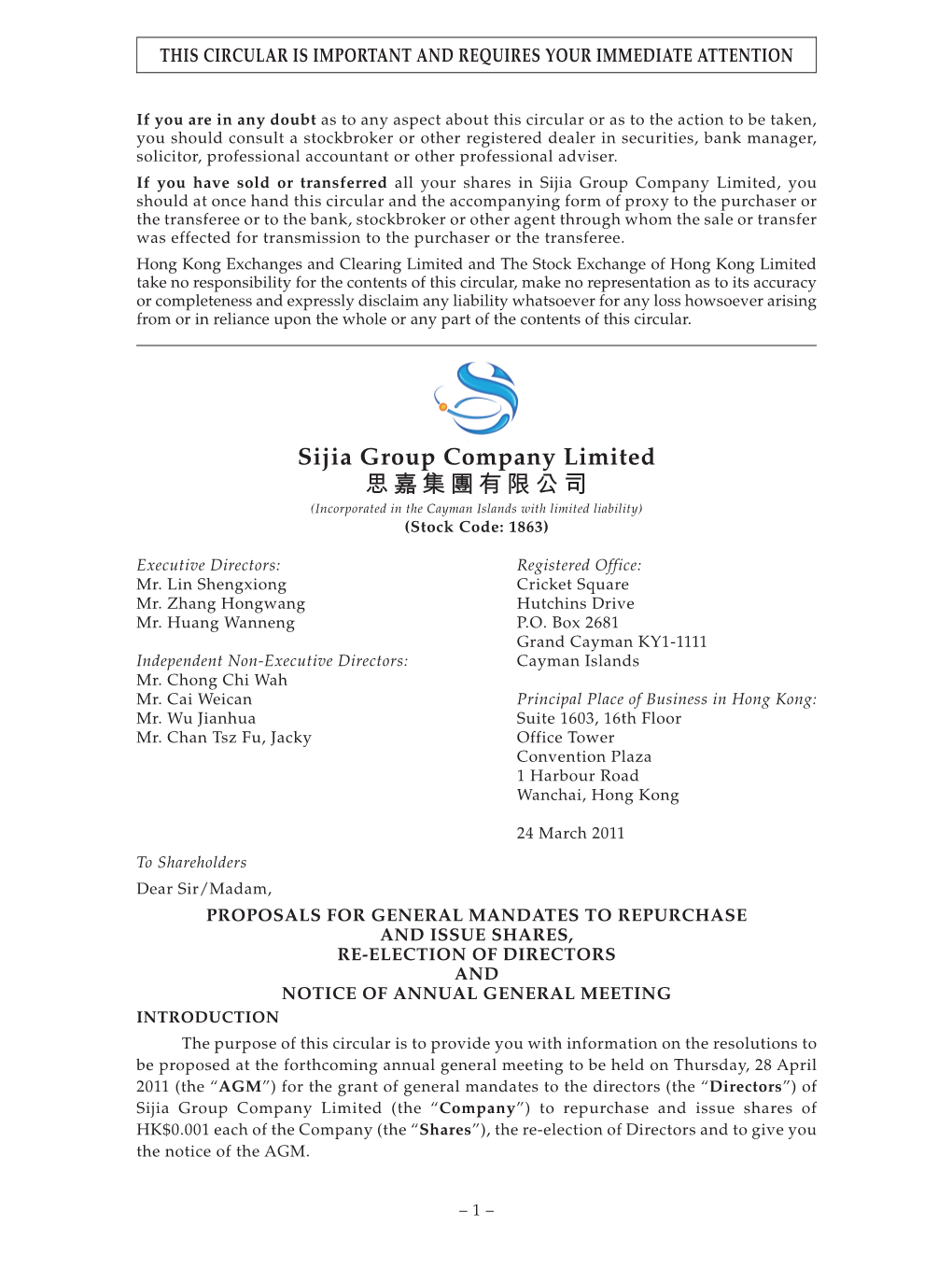 Proposals for General Mandates to Repurchase and Issue Shares, Re