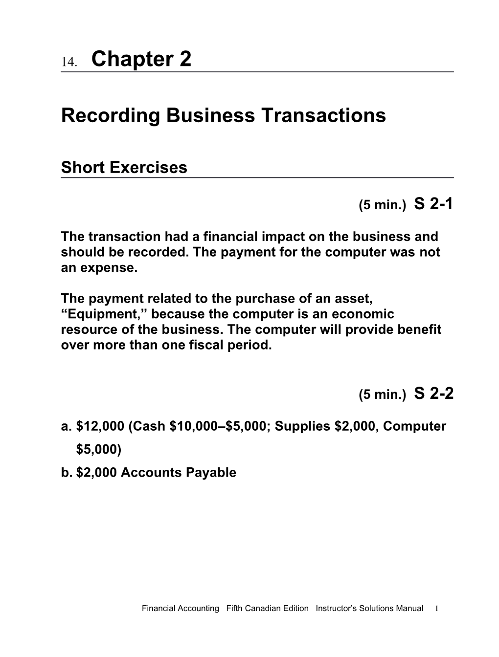 Recording Business Transactions